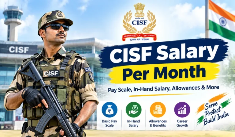 CISF salary per month in 2026 showing Constable pay scale, allowances, in-hand salary and career progression