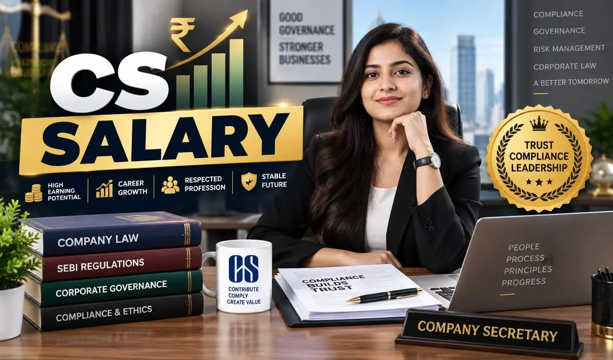 Company Secretary salary in India 2026 showing CS career growth, pay range and corporate governance role