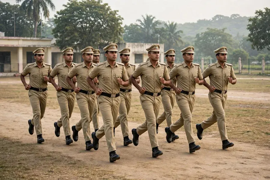 Delhi Police constable recruitment physical training drill